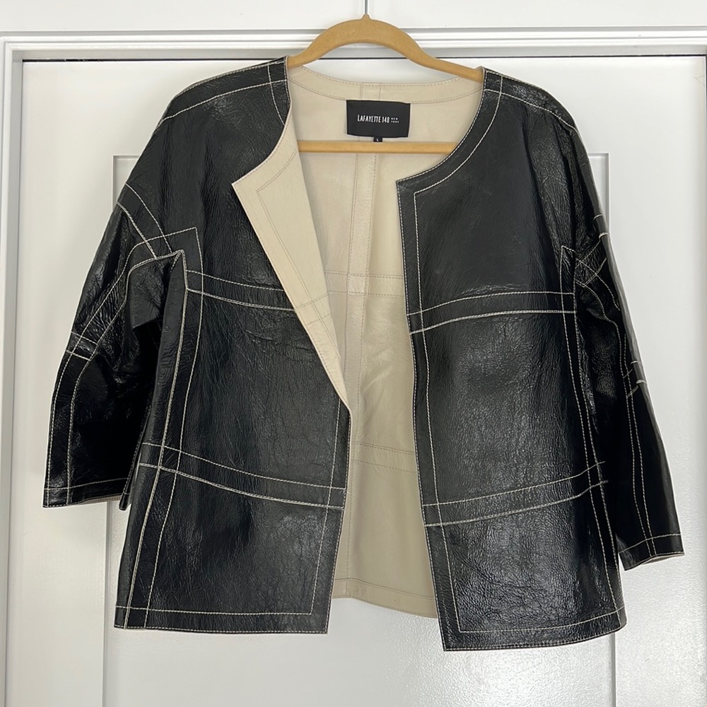 Lafayette 148 leather jacket L